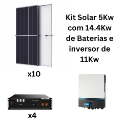 KIT SOLAR HÍBRIDO COM BATERIAS DE LÍTIO